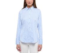 ETERNA Modern Fit Bluse Langarm Hemdkragen Streifen weiß/blau