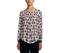 ETERNA Modern Fit Bluse Langarm Rundhals Muster beige Größe 40