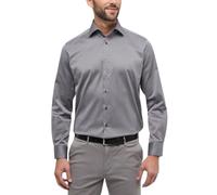 ETERNA Modern Fit Cover Hemd Langarm New Kent Kragen Blickdicht grau