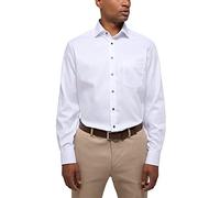 eterna Modern Fit Hemd extra Langer Arm New Kent Kragen Muster weiß Größe 40