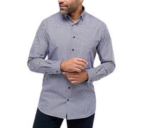 ETERNA Modern Fit Hemd Langarm Button Down Kragen Karo Navy Größe 46