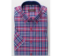 ETERNA MODERN FIT Kurzarm Hemd blau-rot-weiß kariert 3772-17-C04U 48 Halbarm