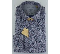 ETERNA MODERN FIT UPCYCLING SHIRT Langarm Hemd blau floral 2397-38-VS74 40 65