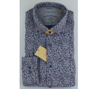 ETERNA MODERN FIT UPCYCLING SHIRT Langarm Hemd blau floral 2397-38-VS74 42 65