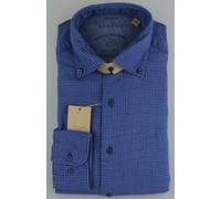 ETERNA MODERN FIT UPCYCLING SHIRT Langarm Hemd dunkelblau kariert 2399-17-VS74 40 65