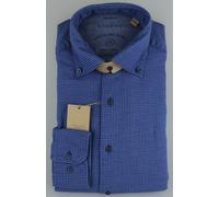 ETERNA MODERN FIT UPCYCLING SHIRT Langarm Hemd dunkelblau kariert 2399-17-VS74 42 65