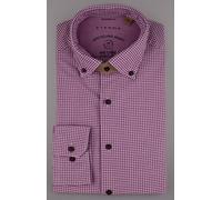 ETERNA MODERN FIT UPCYCLING SHIRT Langarm Hemd pink-weiß kariert 2425-92-VS74 44 65