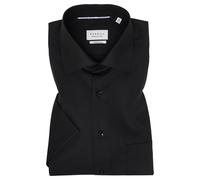 ETERNA Herren Kurzarmhemd "MODERN FIT" Popeline 100% Baumwolle tailliert bügelfrei schwarz Gr. 38