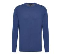 ETERNA Pullover Langarm Rundhals Merinowolle Strick Blau Größe M