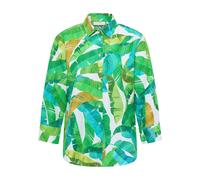 ETERNA REGULAR FIT 3/4-Arm Bluse grün floral leinen 7180-40-R352 - LINEN SHIRT 38