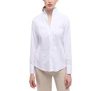 ETERNA Regular Fit Bluse Langarm Kelchkragen Punkte weiß