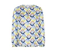 ETERNA REGULAR FIT Langarm Bluse blau-weiß-neongelb bedruckt 7052 DS58.15 42