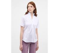 ETERNA - Satin Shirt Bluse Satingewebe Kurzarm weiß - Gr. - 36
