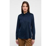 ETERNA - Satin Shirt Bluse Satingewebe Langarm dunkelblau, 42/Langarm