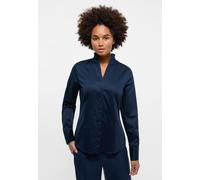 ETERNA - Satin Shirt Bluse Satingewebe Langarm navy, 38/Langarm
