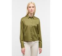 ETERNA - Satin Shirt Bluse Satingewebe Langarm olive - Gr. - 42/Langarm