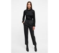 ETERNA - Satin Shirt Bluse Satingewebe Langarm schwarz - Gr. - 42