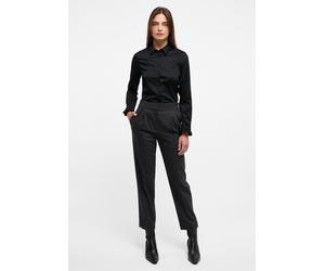 ETERNA - Satin Shirt Bluse Satingewebe Langarm schwarz - Gr. - 42