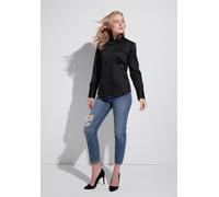 ETERNA - Satin Shirt Bluse Satingewebe Langarm schwarz - Gr. - 44/Langarm
