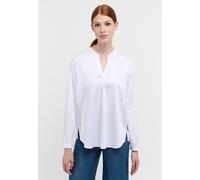 ETERNA Loose Bluse Langarm Kelchkragen Rückenfalte weiß