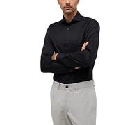 ETERNA Slim Fit Cover Hemd Langarm blickdichter Twill schwarz