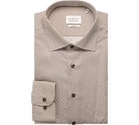 ETERNA Slim Fit Hemd beige/braun, Bedruckt