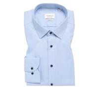 Slim Fit Businesshemd aus Uni Struktur 43 men Marine