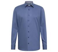 Langarmhemd ETERNA "SLIM FIT", Herren, Gr. 41, Normalgrößen, blau (denim), Popeline, 100% Baumwolle, schmal, Langarm Manschette, Hemden, NON IRON (bügelfrei) (83538762-41) denim