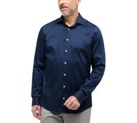 Eterna Herren Langarm Slim Fit Performance Shirt Stretch Navy Uni, 15, Navy, 36