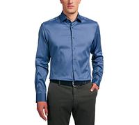 ETERNA Slim Fit Performence Hemd Langarm New Kent Stretch Rauchblau Größe 44