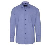 ETERNA, strukturiertes Kurzarmhemd mit Tasche, Modern Fit Größe 46, Farbe blau-weiß