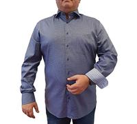 ETERNA, super Stretch Performance Langarm-Hemd mit Tasche strukturiert, Modern Fit (41, Marine)