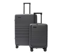 ETERNITIVE E2 Plus Kofferset 2-teilig Laptopfach, 38 + 97 L, Grau | Handgepäck und Reisekoffer Groß XL, Hartschalenkoffer aus 100% ABS, TSA-Zahlenschloss, Doppelrollen 360°, 7,7 kg