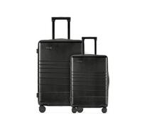ETERNITIVE - Hartschalenkoffer 2-er Set - Klein und Mittel | Rollkoffer aus Polycarbonat & ABS mit 360° Rollen | Handgepäck 32L & Koffer Medium 64L | Trolley mit TSA-Schloss | Schwarz