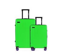 ETERNITIVE - Hartschalenkoffer Set 2-teilig | Reisekoffer aus ABS Gepäck mit TSA-Schloss | Größe: S & M | Reisekoffer mit 4 Zwillingsrollen 360° | Trolley Handgepäck 37L & Mittel 60L | Grün