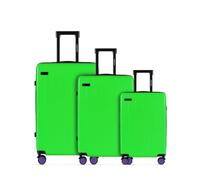 ETERNITIVE - Hartschalenkoffer Set 3-teilig | Reisekoffer aus ABS Gepäck mit TSA-Schloss | Größe: S, M, L | Reisekoffer mit 4 Zwillingsrollen 360° | Handgepäck 37L, Mittel 60L, Groß 99L | Grün