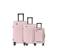 ETERNITIVE - Hartschalenkoffer Set I Rollkoffer aus Polycarbonat & ABS IGröße: 74 x 64 x 54 cm I Reisekoffer mit Rollen 360° I Koffer Handgepäck 33L 64L 98L I Trolley mit TSA-Schloss I Rosa