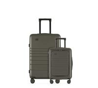 ETERNITIVE - Hartschalenkoffer Set - Klein und Groß I Rollkoffer aus Polycarbonat & ABS I Größe: 54 & 74 cm I Reisekoffer mit Rollen 360° und TSA-Schloss I Koffer Handgepäck 33L & 98L I Olivgrün