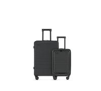 ETERNITIVE - Hartschalenkoffer Set - Klein und Mittel I Leichter Rollkoffer aus ABS I Größe: 65,5cm & 55 cm I Reisekoffer mit Rollen 360° I Handgepäck 40L & 62,5LI Trolley mit TSA-Schloss I Graphit