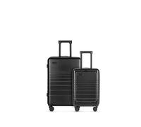 ETERNITIVE - Hartschalenkoffer Set - Klein und Mittel I Leichter Rollkoffer aus ABS I Größe: 65,5cm & 55 cm I Reisekoffer mit Rollen 360° I Handgepäck 40L & 62,5LI Trolley mit TSA-Schloss I Schwarz