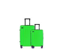 ETERNITIVE - Hartschalenkoffer Set - Klein und Mittel I Rollkoffer aus ABS I Größe: 55cm & 65,5 cm I Reisekoffer mit 4 Rollen 360° I Handgepäck 37L & 60L I Trolley mit TSA-Schloss I Grün