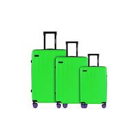 ETERNITIVE - Hartschalenkoffer Set mit 3 Trolley I Rollkoffer aus ABS I Größe: 75,5 x 65,5 x 55 cm I Reisekoffer mit 4 Rollen 360° I Koffer Handgepäck 37L 60L 99L I Trolley mit TSA-Schloss I Grün