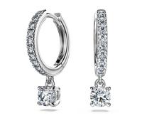 Eternity Drop-Ohrhänger, Im Labor gezüchtete Diamanten 0,7 ct tw, Runde Form, 18K Weißgold OS