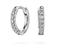 Eternity Kreolen, Im Labor gezüchtete Diamanten 0,1 ct tw, Runde Form, Klein, 18K Weißgold OS