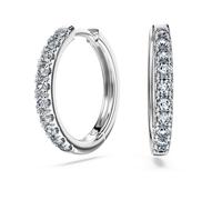 Eternity Kreolen, Im Labor gezüchtete Diamanten 0,5 ct tw, Runde Form, Groß, 18K Weißgold OS
