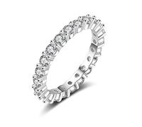 Eternity Ring Deluxe aus 925 Sterling Silber mit Zirkonia Kristallen Damenring in Silber, Gold und Rosegold für Damen und Frauen mit Steinen