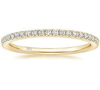 Eternity Ring Silber 925 mit Zirkonia Kristall Damenring in Silber, Rosegold und Gold für Damen mit Stein und Schmal (Gold, 52)