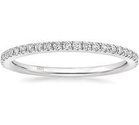 Eternity Ring Silber 925 mit Zirkonia Kristall Damenring in Silber, Rosegold und Gold für Damen mit Stein und Schmal