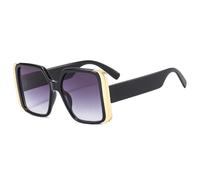 ETETGVG Beliebte quadratische Sonnenbrille für Frauen und Männer, Verlaufsgläser, Vintage-Luxus-Sonnenbrille, UV400, grüne Sonnenbrille für Frauen, Schwarz, Einheitsgröße