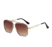 ETETGVG Luxuriöse Sonnenbrille für Damen, Vintage, übergroße Sonnenbrille, Damenbrille, Vintage, quadratische Sonnenbrille, UV400, Gold, Braun, Einheitsgröße